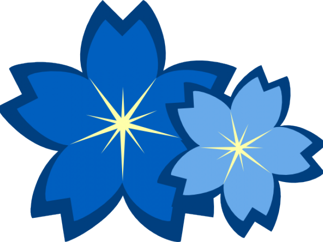Blue Flower Clipart Blank - Sakura Flower Silhouette (640x480)
