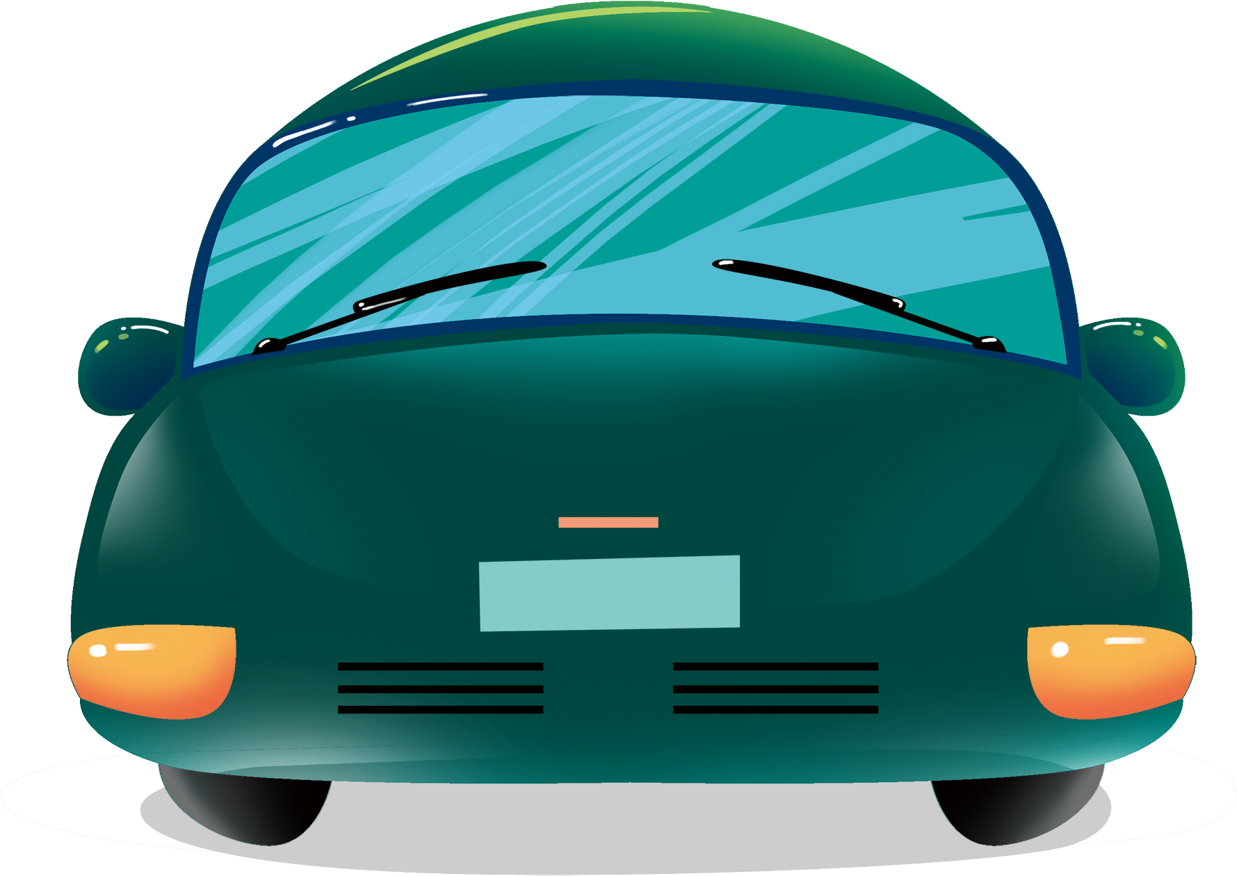 Cartoon Car Green Vehicle Png And Psd - Electric Car (2000x2000)