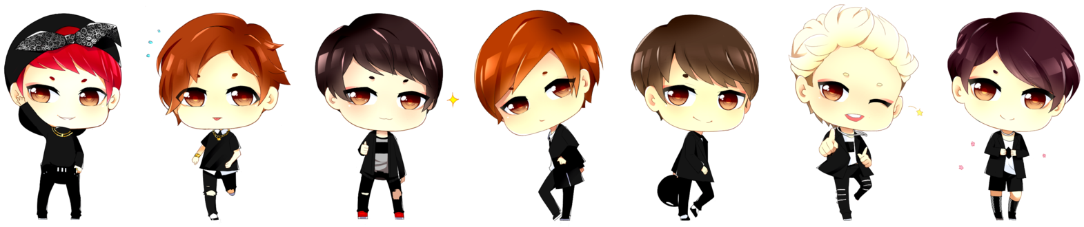 By H Mlockd On Deviantart Hmlockd - Bts Dope Chibi Png (1600x370)