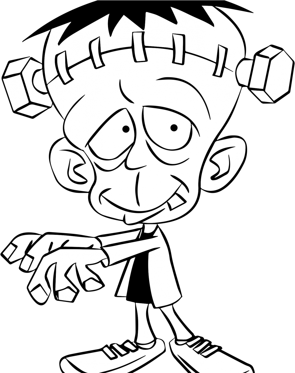 Frankenstein Face Drawing At Getdrawings - Coloring Book (1224x1224)