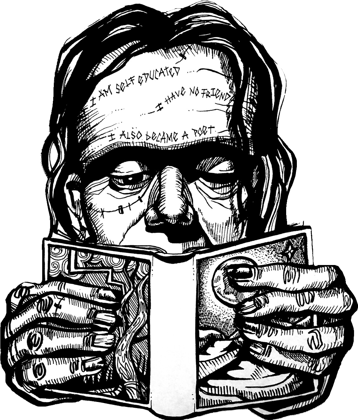 1171 X 1374 6 0 - Frankenstein Reading A Book (1171x1374)