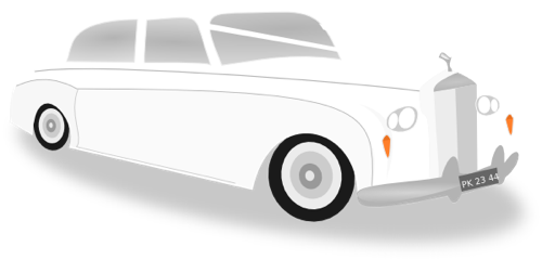 Flying Dove Clip Art - Rolls Royce Limo Cartoon (500x240)