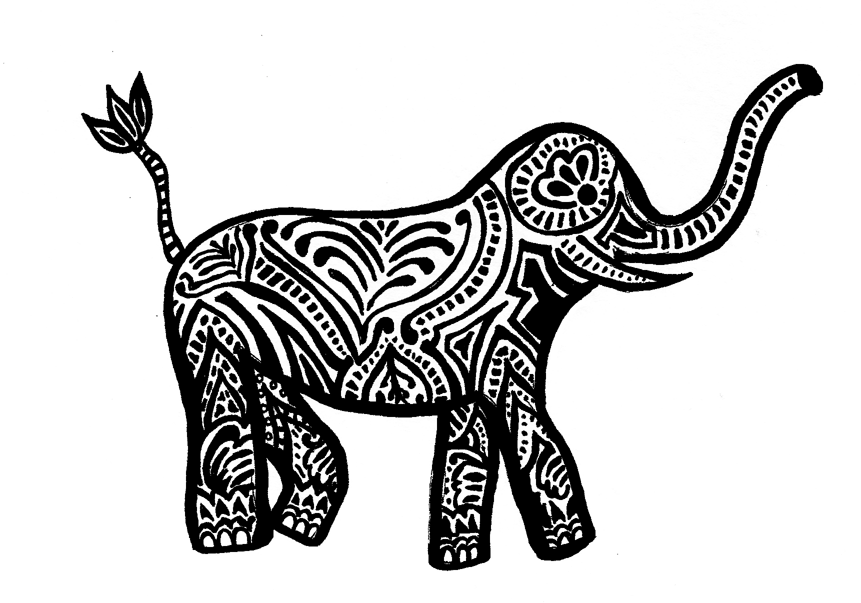 1722 X 1206 3 0 - Elephant Tribal Transparent (1722x1206)