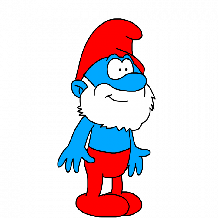 Papa Smurf Transparent Clipart Papa Smurf Smurfette - Papa Smurf No Background (720x720)