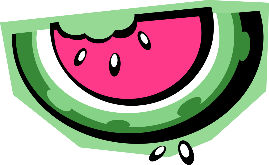 Vector Illustration Of Sliced Watermelon Melon Fruit - Vector Illustration Of Sliced Watermelon Melon Fruit (1135x700)