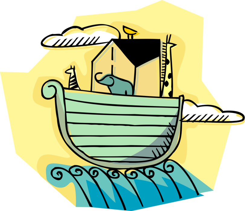 Vector Illustration Of Noah's Ark From Genesis Flood - Stories For Kids (811x700)