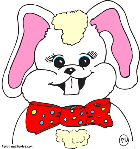 Bunnies Clipart Bow Tie - Cartoon (470x500)