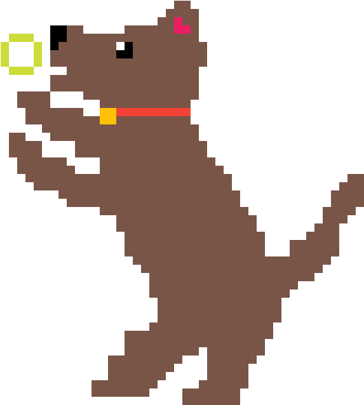 Dog Catching Ball - Cartoon (1200x1200)