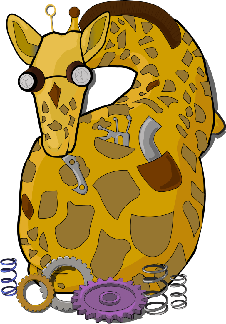 Steampunk Stylized Cartoon Giraffe Named George - Steampunk Stylized Cartoon Giraffe Named George (768x1255)