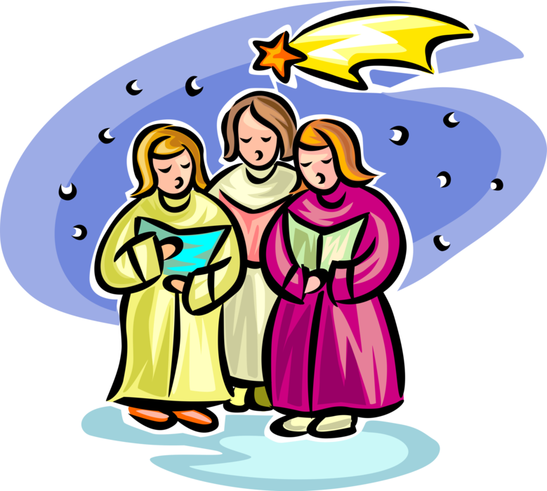 Vector Illustration Of Holiday Festive Season Christmas - Christmas Carolers Clip Art (779x700)