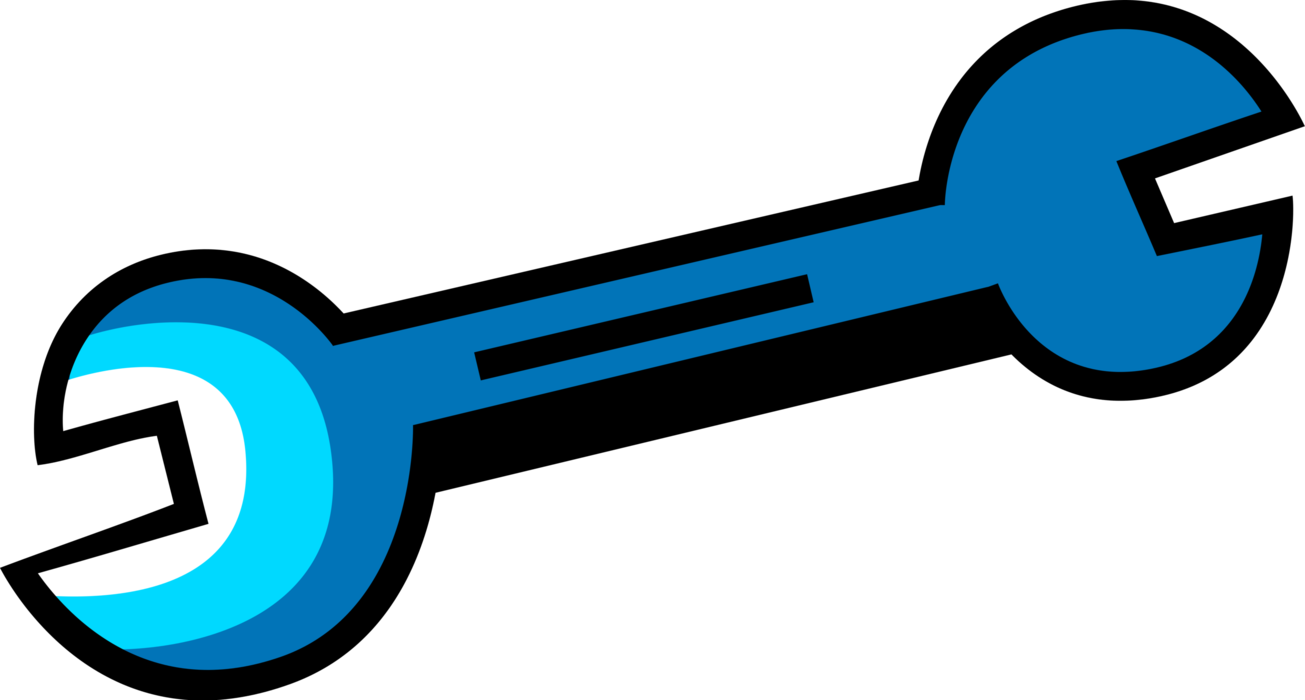 Vector Illustration Of Open End Spanner Wrench Tool - Vector Illustration Of Open End Spanner Wrench Tool (1305x700)