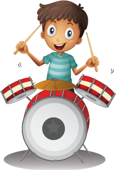 Beat - Boy Drumming Clipart (600x611)