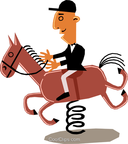Man On Horseback Royalty Free Vector Clip Art Illustration - Horse (425x480)