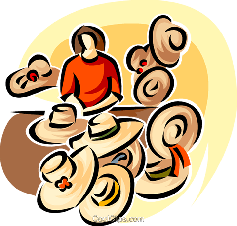 Woman Selling Summer Hats Royalty Free Vector Clip - Woman Selling Summer Hats Royalty Free Vector Clip (480x459)