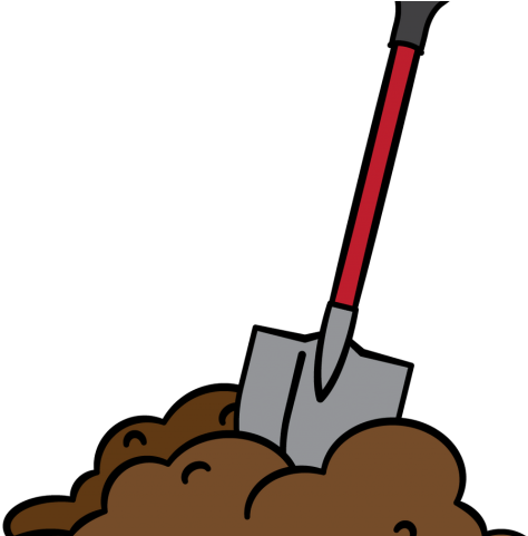 Shovel Clipart Shovel Dirt - Cartoon Shovel In Dirt (640x480)