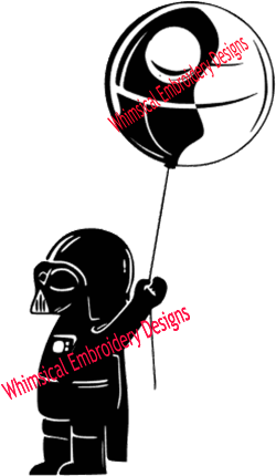 Darth Vader Holding Balloon Cut Design Svg Silhouette - Baby On Board Sticker Star Wars (317x450)