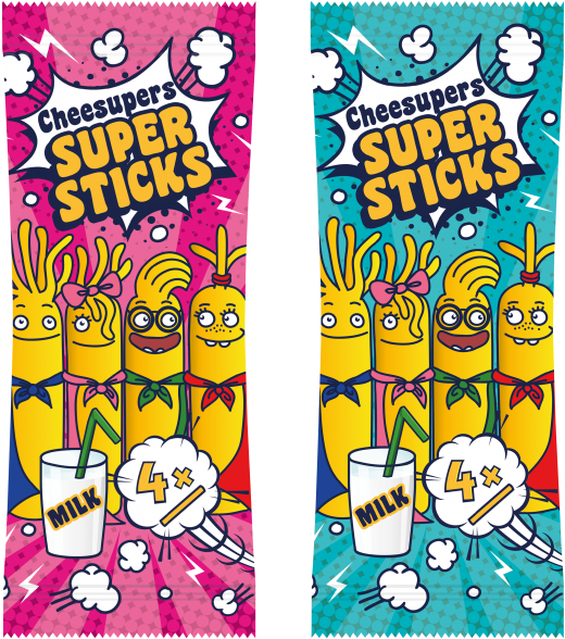 Cheesupers Super Sticks - Cartoon (650x650)