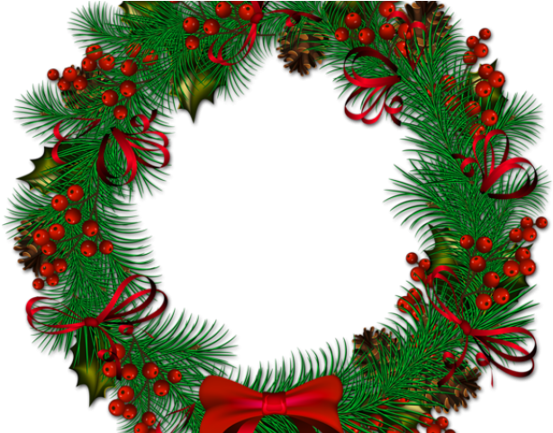 Berry Clipart Pinecone - Transparent Christmas Wreath Clipart (640x480)