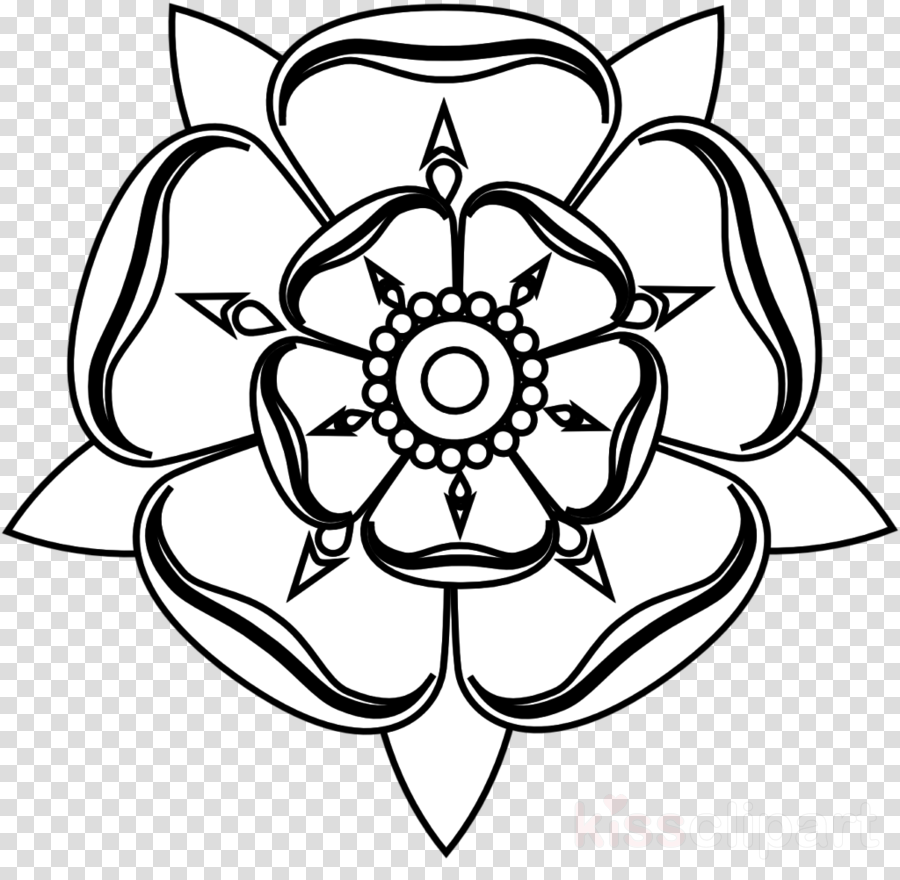 Tudor Rose Colouring Clipart Tudor Rose House Of Tudor - Tudor Rose Clip Art (900x880)