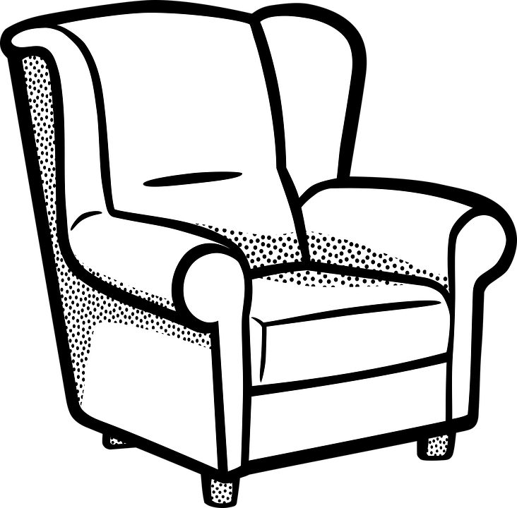Clipart Transparent Set Black And White Thecreativescientist - Living Room For Coloring (732x720)