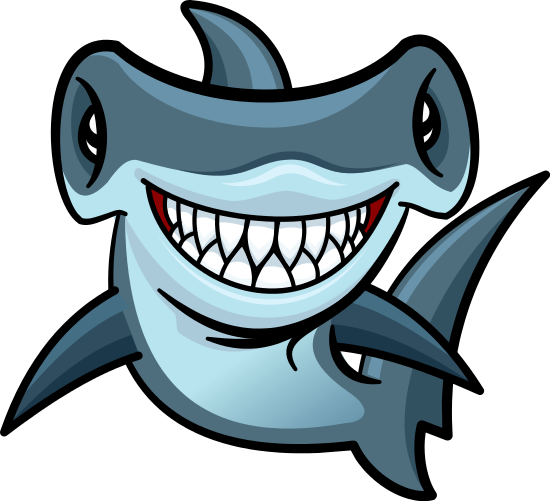 Hammerhead Shark Clipart Cartoon - Hammerhead Shark Cartoon (550x501)