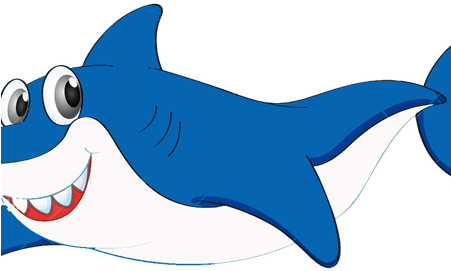 Mako Shark Clipart Simple Cartoon - Blue Shark Clipart Png (450x300)