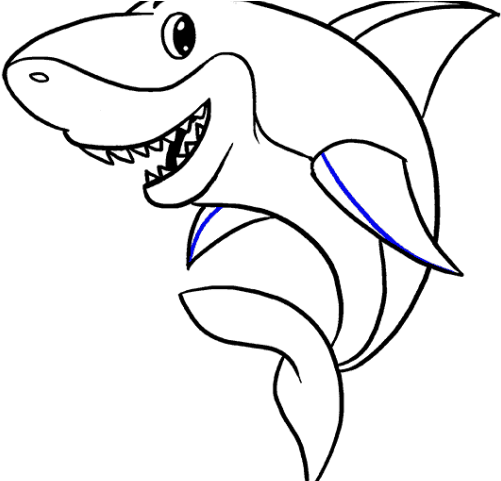 Mako Shark Clipart Simple Cartoon - Drawing (640x480)
