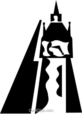 Clock Tower Royalty Free Vector Clip Art Illustration - Illustration (347x480)