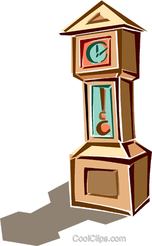 Grandfather Clock Royalty Free Vector Clip Art Illustration - Cartoon (298x480)