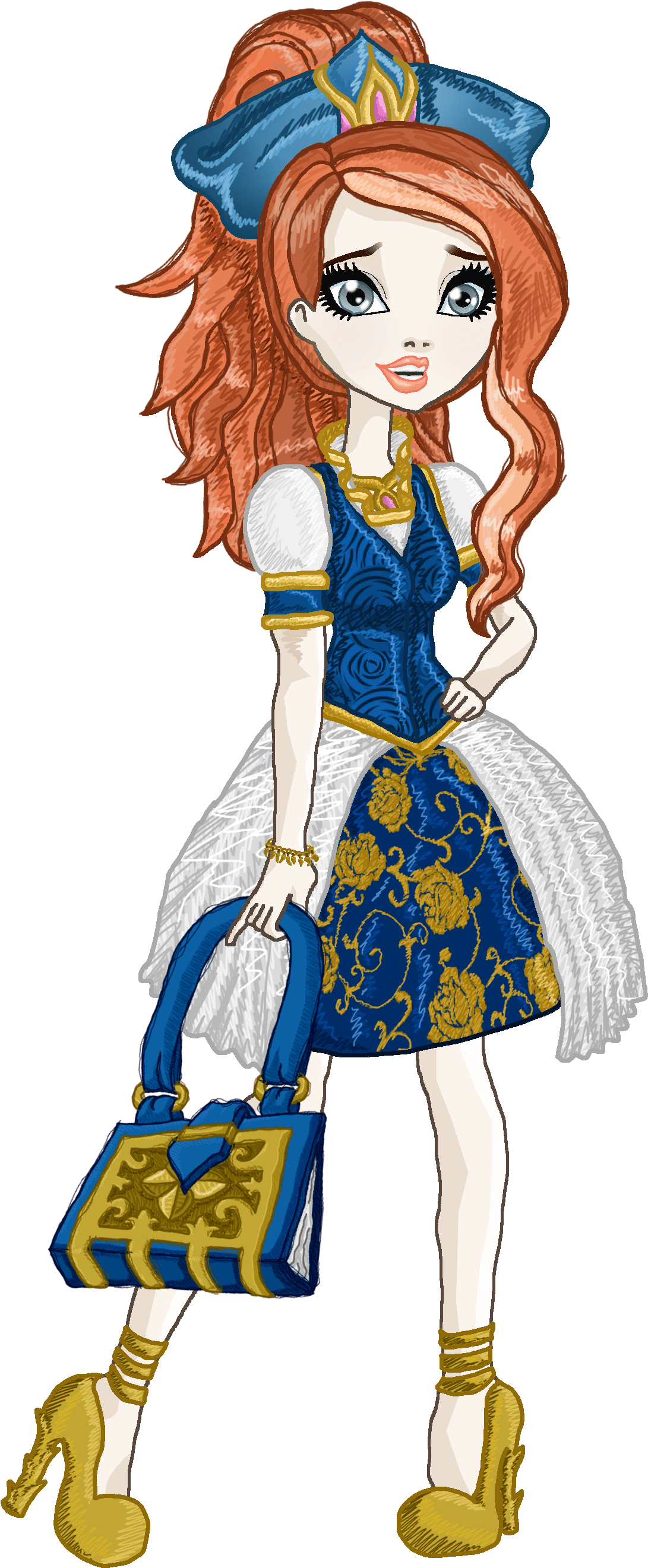 Goldilocks Drawing Free Vitruvian - Ever After High Character Isabella Rose (1413x2750)