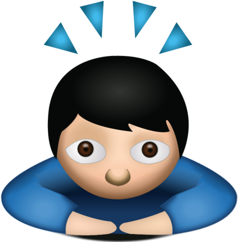 Download Man Bowing Emoji - Person Bowing Deeply Emoji Png (480x480)