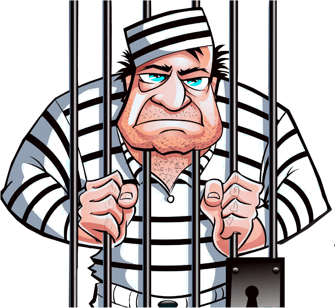 Wtf - Cartoon Prisoner Behind Bars (1300x1196)