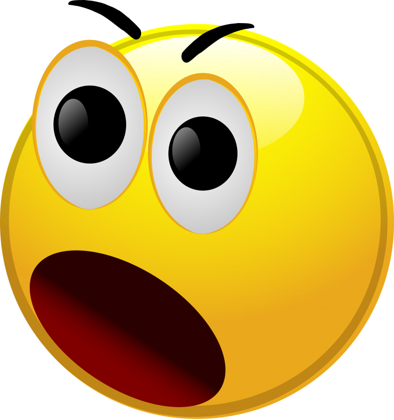 Poker Face Clip Art - Shocked Smiley Face (768x819)