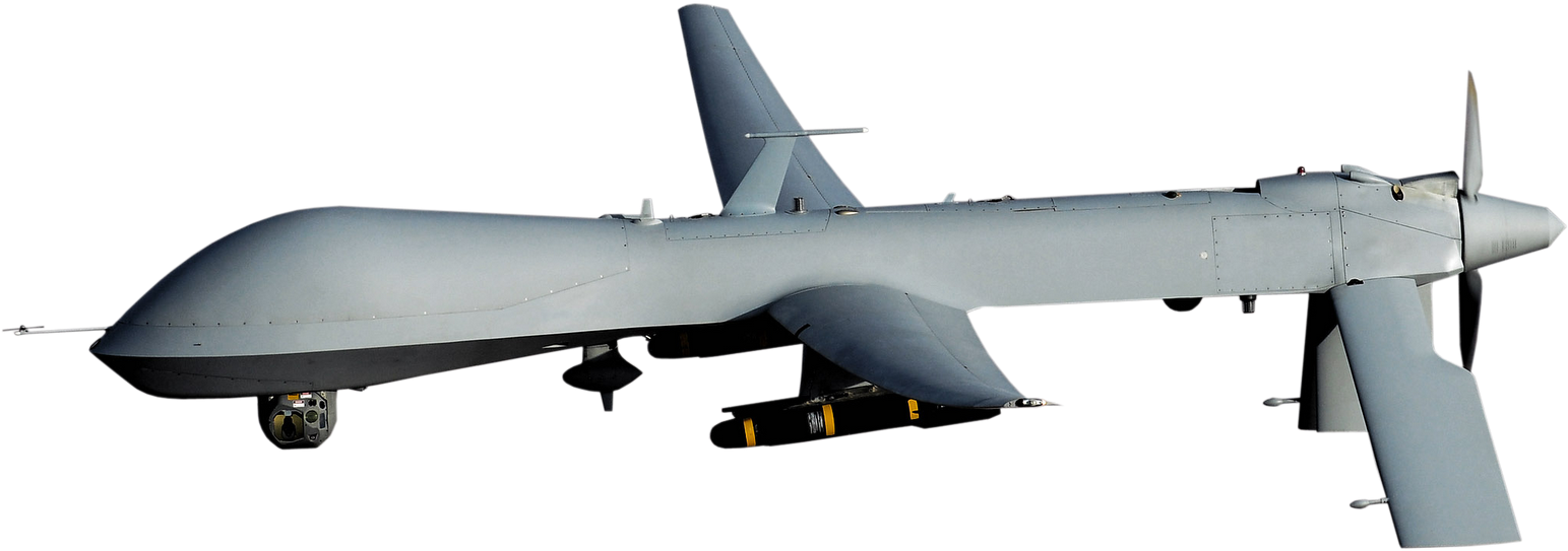Drone Transparent Png - Predator Drone Png (1600x588)