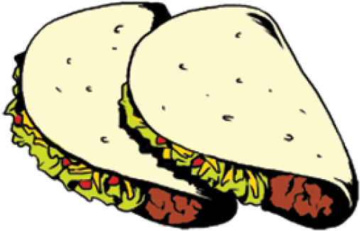 Tacos Clipart Talking - Soft Shell Taco Cartoon (640x480)