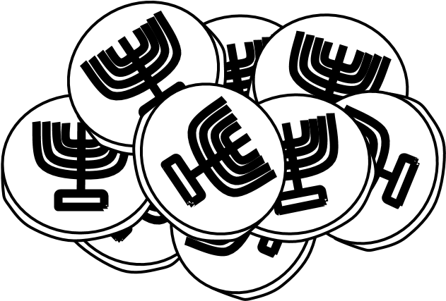 Gelt, Chocolate Coins, Black And White, - Circle (816x1056)