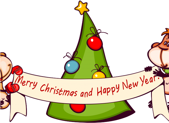 Year Of The Monkey Clipart Border - Monkey Happy Merry Christmas (640x480)