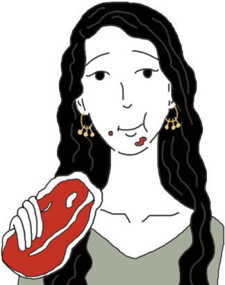 450 X 450 1 - Cartoon Girl Eating Ribs (450x450)