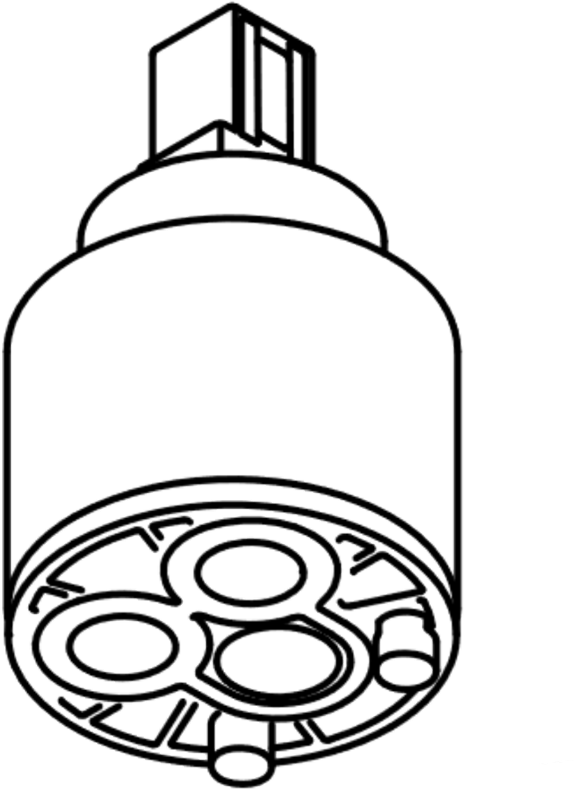 Kohler 1198201 Ceramic Disc Valve Cartridgee - Line Art (1181x1200)