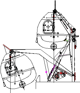 Gravity Luffing Arm Type Davit - Gravity Luffing Arm Type Davit Drawing (347x346)