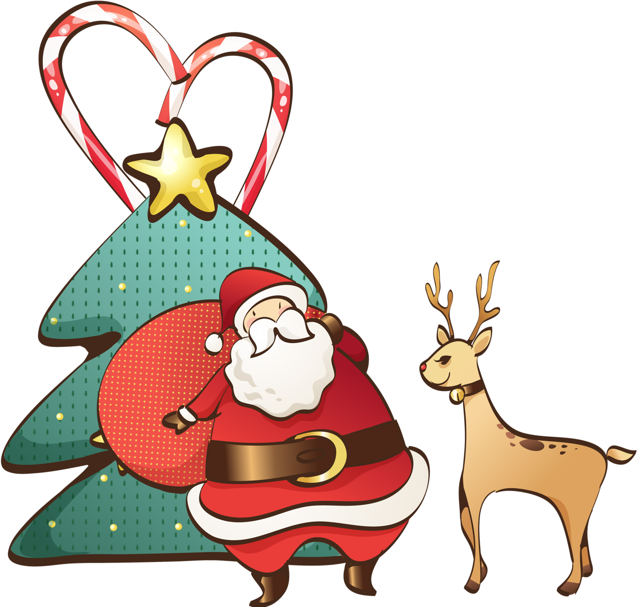 Monday Clipart Christmas Greyhounds - Renos Navideño Png (1280x1223)