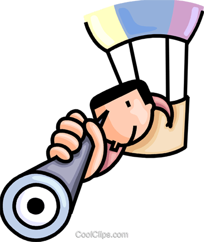 Man In Hot Air Balloon With Telescope Royalty Free - Man In Hot Air Balloon With Telescope Royalty Free (404x480)