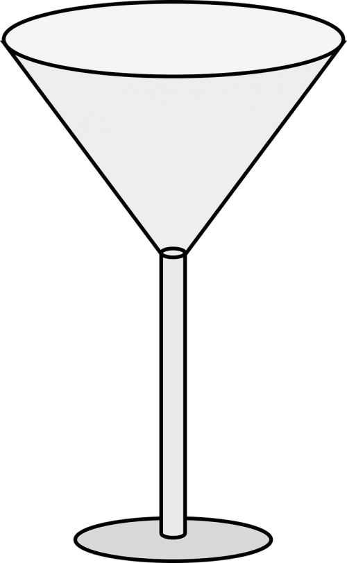 Alcohol,empty,martini Glass,free Vector Graphics - Martini Glass (500x811)