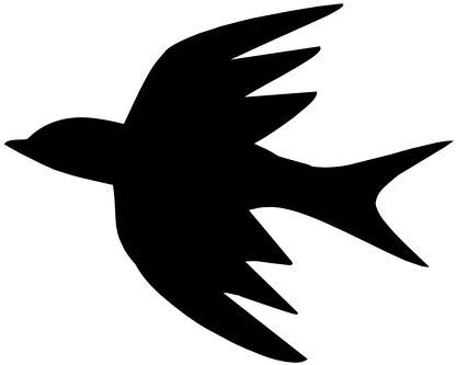 Silhouette, Drawing, Outline, Bird, Spa - Aves Contorno (422x340)