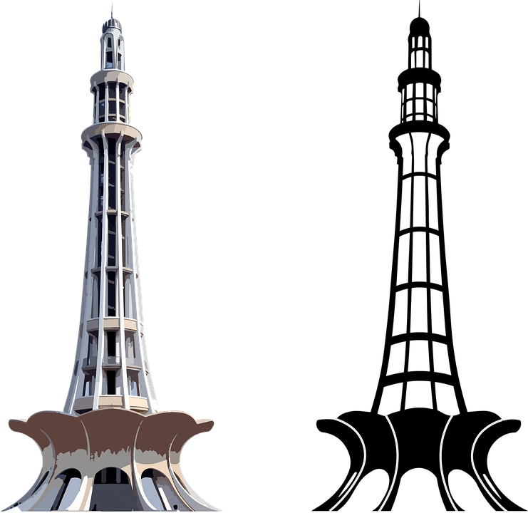 Minar E Pakistan, Lahore, Punjab, Pakistan, 23march - Minar E Pakistan Drawing (741x720)