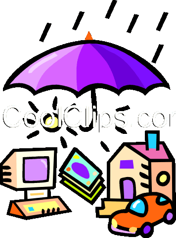 Umbrella Covering A House Royalty Free Vector Clip - Insurance Clipart (356x480)