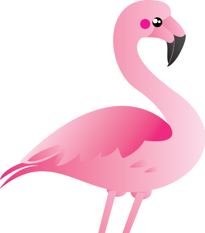 Pink House - Flamingo With Santa Hat (713x812)