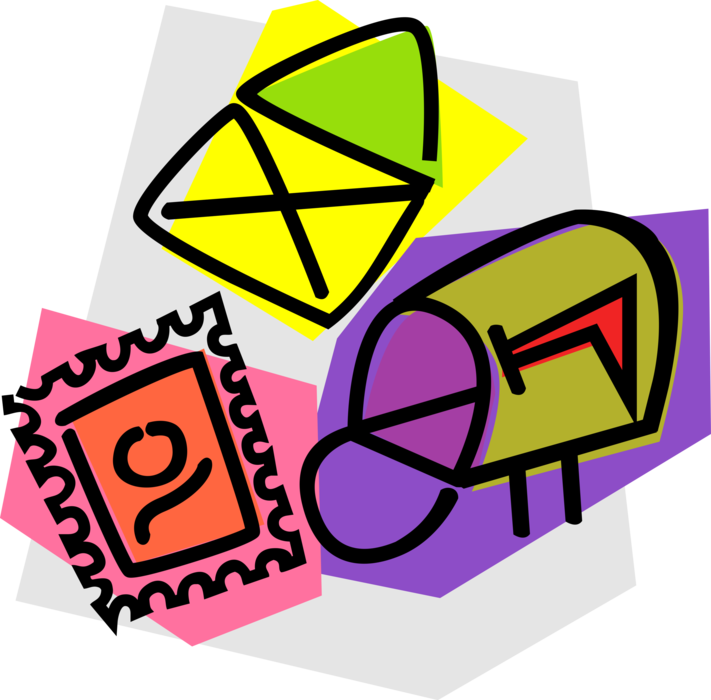 Mail Delivery Clipart - Stamps And Envelopes Clipart (711x700)