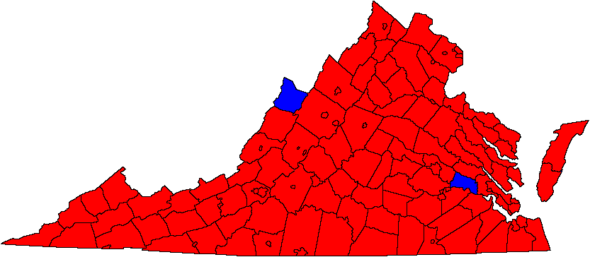 1984 Virginia Senate Election Map - Virginia Election Map 2018 (833x364)