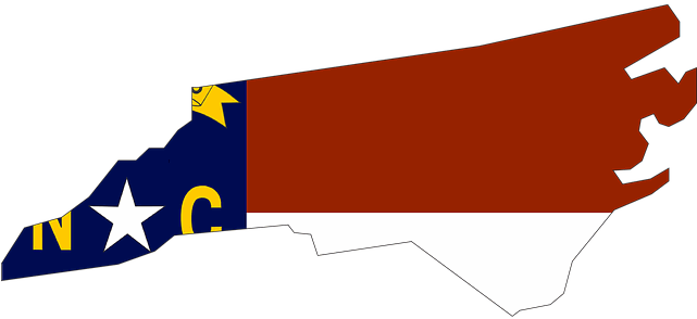 North Carolina Map And Flag - North Carolina Map With Flag (640x320)
